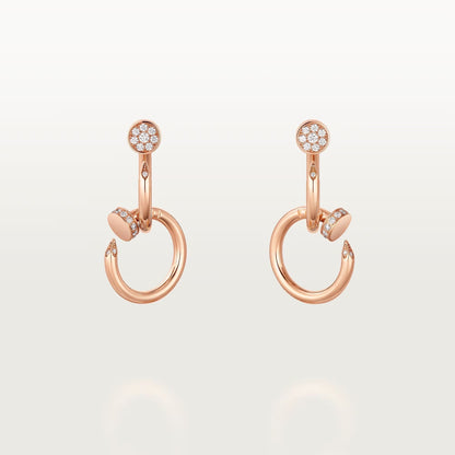 [sparkle Jewelery]JUSTE HALF DIAMOND DOUBLE EARRINGS