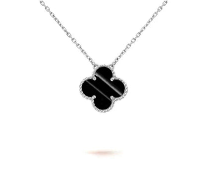 [Sparkle]15MM KLEEBLATT ANHÄNGER HALSKETTE WEISSGOLD KOLLEKTION