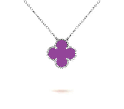 [Sparkle]15MM KLEEBLATT ANHÄNGER HALSKETTE WEISSGOLD KOLLEKTION