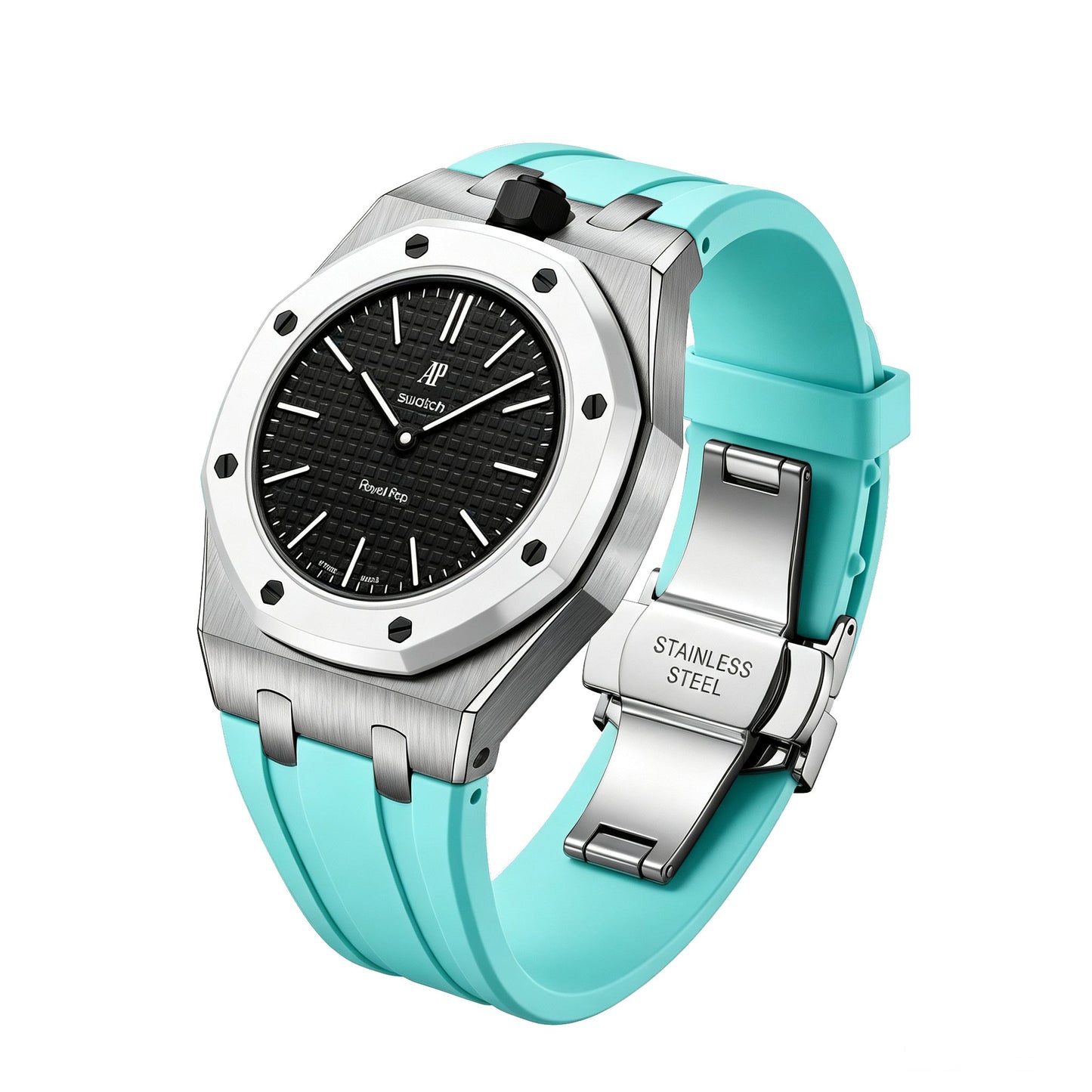 [Sparkle]Royal Oak Pop Exklusiv Stahlgehäuse & Silikonarmband mit Ladehalterung