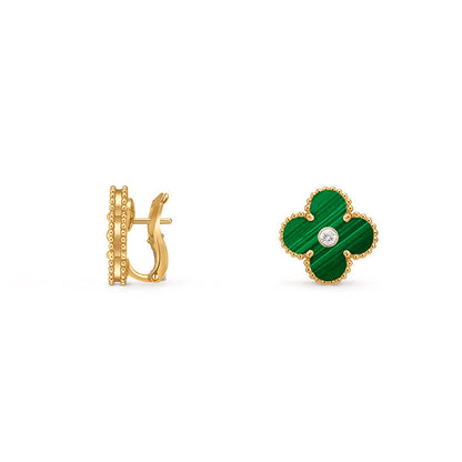 [Sparkle]15MM KLEEBLATT-OHRSTECKER DIAMANT-GOLD-KOLLEKTION