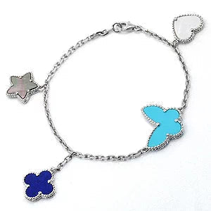 [sparkle Jewelry ]LUCKY SPRING SILVER BRACELET 4 MOTIF