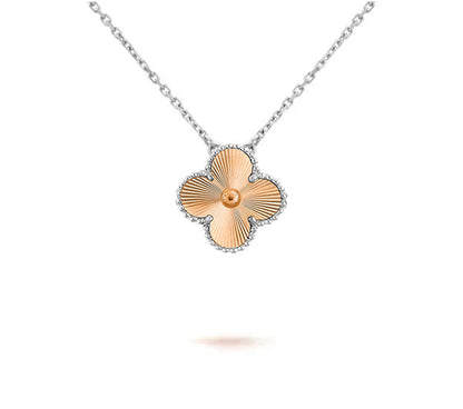 [Sparkle]15MM KLEEBLATT ANHÄNGER HALSKETTE WEISSGOLD KOLLEKTION