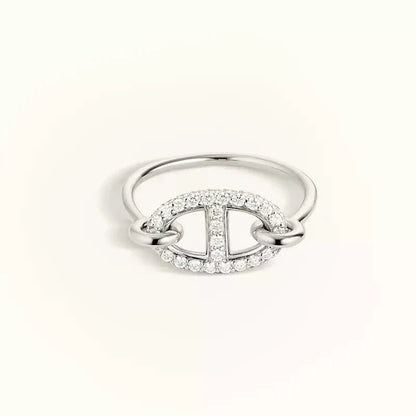 [Sparkle]RUNDER KLEINER SILBERNER DIAMANTRING