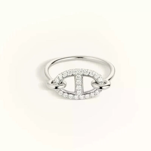 [Sparkle]RUNDER KLEINER SILBERNER DIAMANTRING