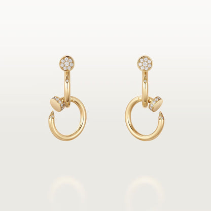 [sparkle Jewelery]JUSTE HALF DIAMOND DOUBLE EARRINGS