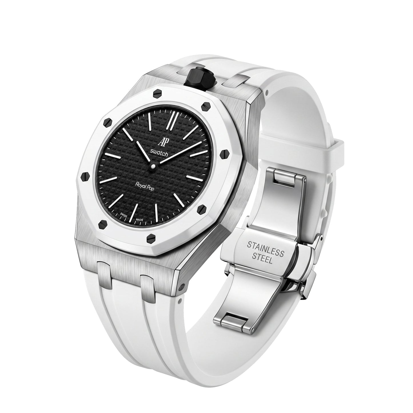 [Sparkle]Royal Oak Pop Exklusiv Stahlgehäuse & Silikonarmband mit Ladehalterung