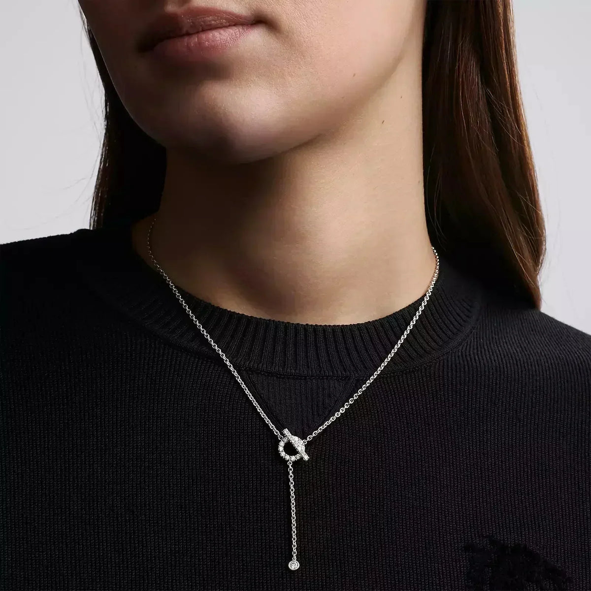[sparkle Jewelry ]FINESSE SILVER DIAMOND NECKLACE