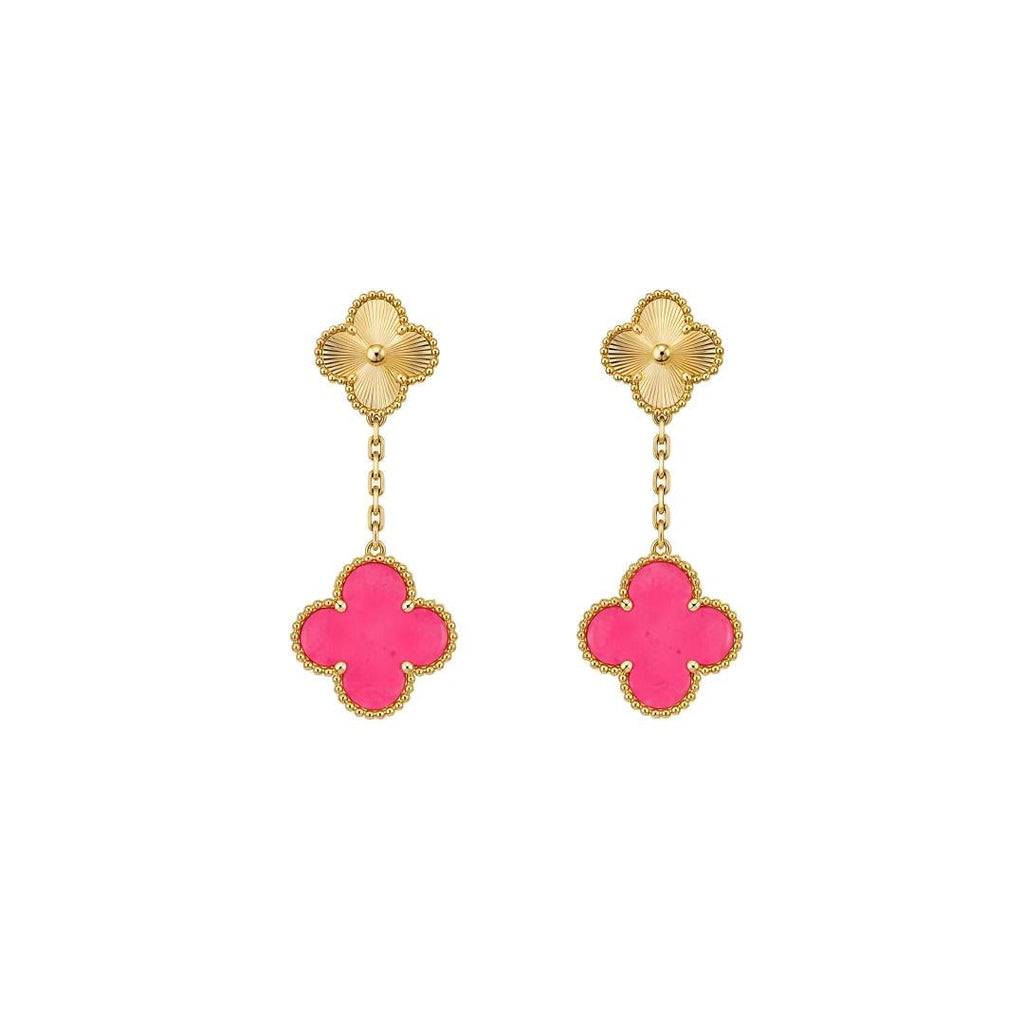 [sparkle Jewelry]NEW sparkle 2 MOTIF PINK ENAMEL EARRINGS