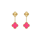 [sparkle Jewelry]NEW sparkle 2 MOTIF PINK ENAMEL EARRINGS