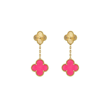 [sparkle Jewelry]NEW sparkle 2 MOTIF PINK ENAMEL EARRINGS