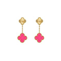 [sparkle Jewelry]NEW sparkle 2 MOTIF PINK ENAMEL EARRINGS
