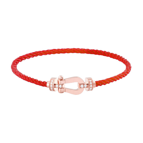[sparkle Jewelry ]FORCE 10 HALF DIAMOND PINK GOLD RED CORDERI LARGE AND MEDIUM MODEL