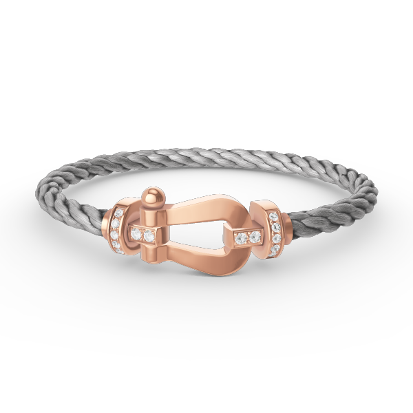 [Sparkle]FORCE GROSSES HORSESHOE HALBER DIAMANT ARMREIF - ROSÉGOLD