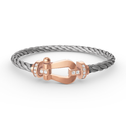 [Sparkle]FORCE GROSSES HORSESHOE HALBER DIAMANT ARMREIF - ROSÉGOLD