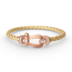 [sparkle Jewelry ]FORCE LARGE HORSESHOE HALF DIAMOND BRACELET ROSE GOLD