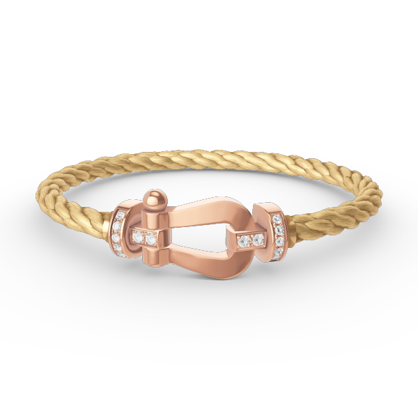 [Sparkle]FORCE GROSSES HORSESHOE HALBER DIAMANT ARMREIF - ROSÉGOLD