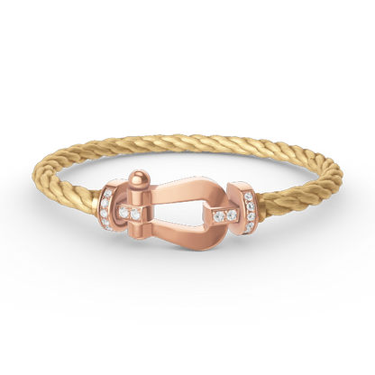 [Sparkle]FORCE GROSSES HORSESHOE HALBER DIAMANT ARMREIF - ROSÉGOLD