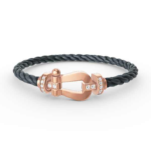 [Sparkle]FORCE GROSSES HORSESHOE HALBER DIAMANT ARMREIF - ROSÉGOLD
