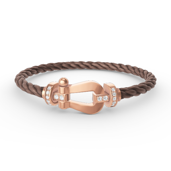 [Sparkle]FORCE GROSSES HORSESHOE HALBER DIAMANT ARMREIF - ROSÉGOLD