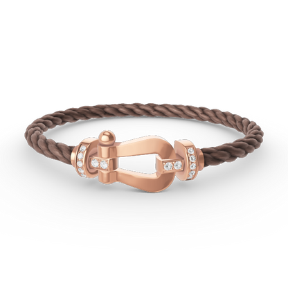 [Sparkle]FORCE GROSSES HORSESHOE HALBER DIAMANT ARMREIF - ROSÉGOLD
