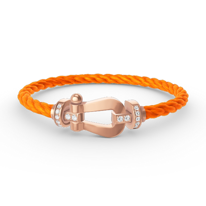 [Sparkle]FORCE GROSSES HORSESHOE HALBER DIAMANT ARMREIF - ROSÉGOLD