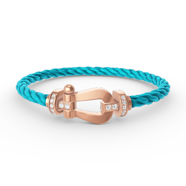 [Sparkle]FORCE GROSSES HORSESHOE HALBER DIAMANT ARMREIF - ROSÉGOLD