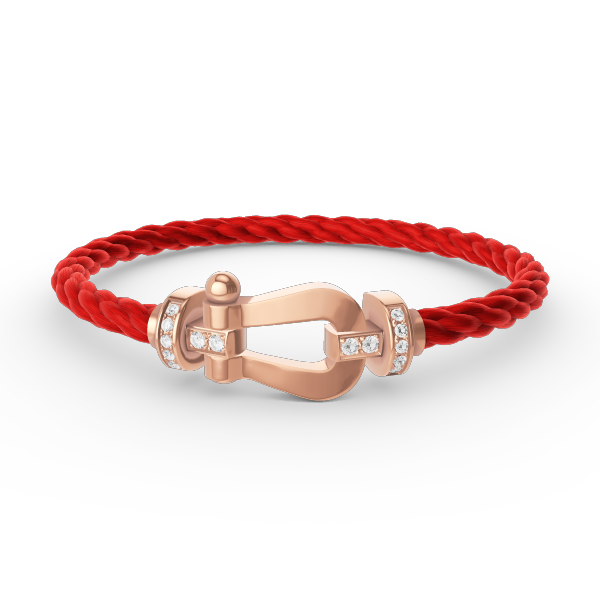 [Sparkle]FORCE GROSSES HORSESHOE HALBER DIAMANT ARMREIF - ROSÉGOLD