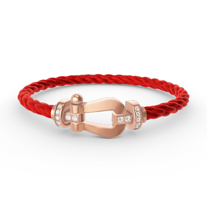 [Sparkle]FORCE GROSSES HORSESHOE HALBER DIAMANT ARMREIF - ROSÉGOLD