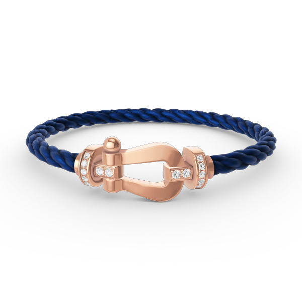 [Sparkle]FORCE GROSSES HORSESHOE HALBER DIAMANT ARMREIF - ROSÉGOLD
