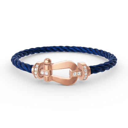 [Sparkle]FORCE GROSSES HORSESHOE HALBER DIAMANT ARMREIF - ROSÉGOLD