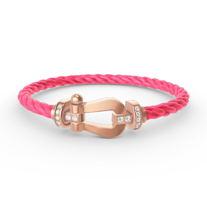 [Sparkle]FORCE GROSSES HORSESHOE HALBER DIAMANT ARMREIF - ROSÉGOLD