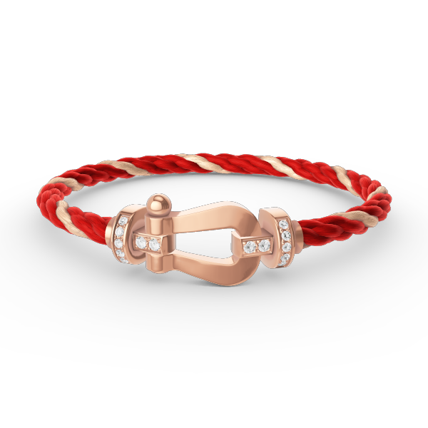 [Sparkle]FORCE GROSSES HORSESHOE HALBER DIAMANT ARMREIF - ROSÉGOLD