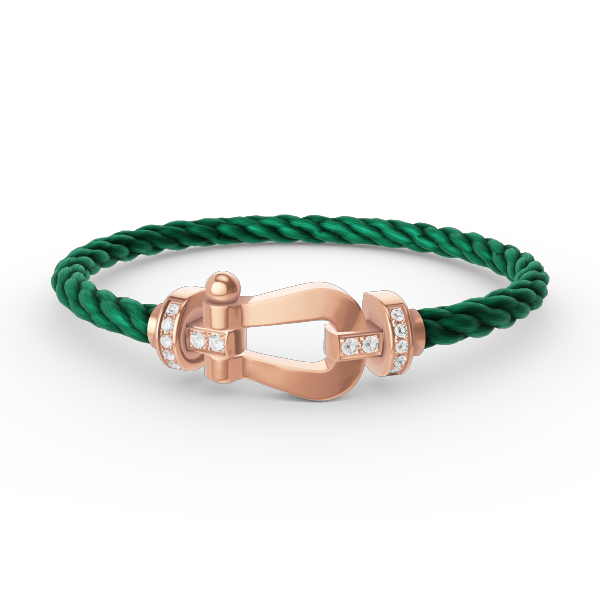 [Sparkle]FORCE GROSSES HORSESHOE HALBER DIAMANT ARMREIF - ROSÉGOLD