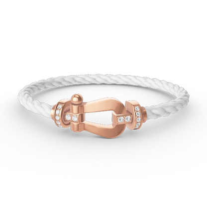 [Sparkle]FORCE GROSSES HORSESHOE HALBER DIAMANT ARMREIF - ROSÉGOLD