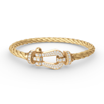[Sparkle]GROSSES HUFEISEN ARMBAND VOLL MIT DIAMANTEN - GOLD