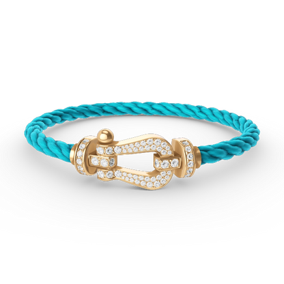 [Sparkle]GROSSES HUFEISEN ARMBAND VOLL MIT DIAMANTEN - GOLD