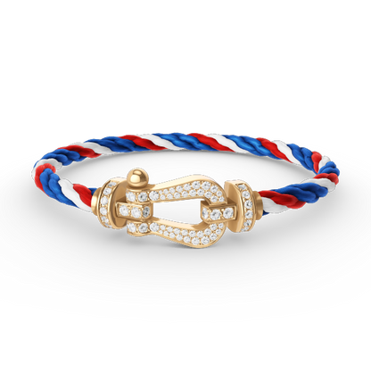 [Sparkle]GROSSES HUFEISEN ARMBAND VOLL MIT DIAMANTEN - GOLD