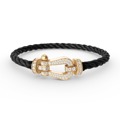 [Sparkle]GROSSES HUFEISEN ARMBAND VOLL MIT DIAMANTEN - GOLD