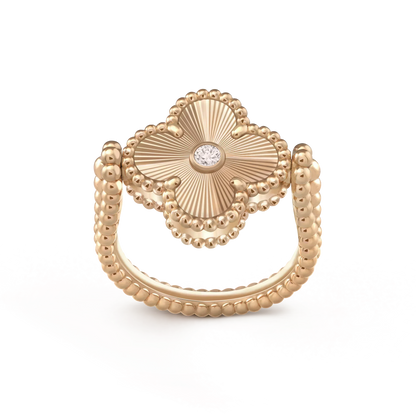 [sparkle Jewelry ]CLOVER RIVERSIBLE PINK GOLD RING