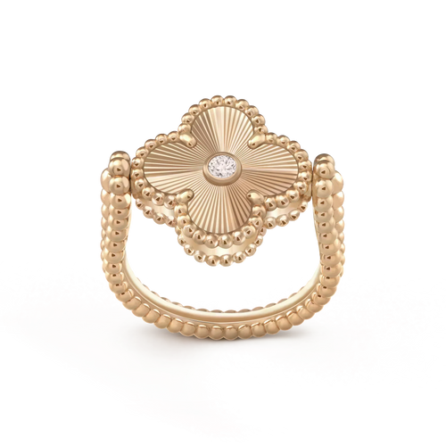 [sparkle Jewelry ]CLOVER RIVERSIBLE ROSE GOLD RING