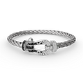 [sparkle Jewelry ]FORCE LARGE HORSESHOE BLACK WHITE DIAMOND BRACELET SILVER