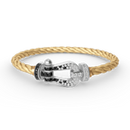 [sparkle Jewelry ]FORCE LARGE HORSESHOE BLACK WHITE DIAMOND BRACELET SILVER