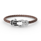 [sparkle Jewelry ]FORCE LARGE HORSESHOE BLACK WHITE DIAMOND BRACELET SILVER