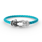 [sparkle Jewelry ]FORCE LARGE HORSESHOE BLACK WHITE DIAMOND BRACELET SILVER