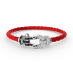 [sparkle Jewelry ]FORCE LARGE HORSESHOE BLACK WHITE DIAMOND BRACELET SILVER