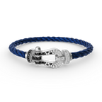 [sparkle Jewelry ]FORCE LARGE HORSESHOE BLACK WHITE DIAMOND BRACELET SILVER