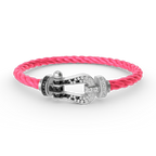 [sparkle Jewelry ]FORCE LARGE HORSESHOE BLACK WHITE DIAMOND BRACELET SILVER