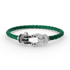 [sparkle Jewelry ]FORCE LARGE HORSESHOE BLACK WHITE DIAMOND BRACELET SILVER