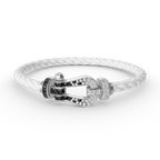 [sparkle Jewelry ]FORCE LARGE HORSESHOE BLACK WHITE DIAMOND BRACELET SILVER